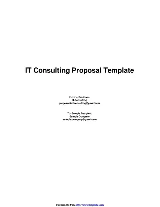It Consulting Proposal Template