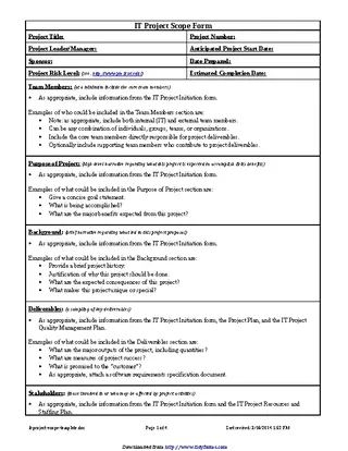 It Project Scope Template