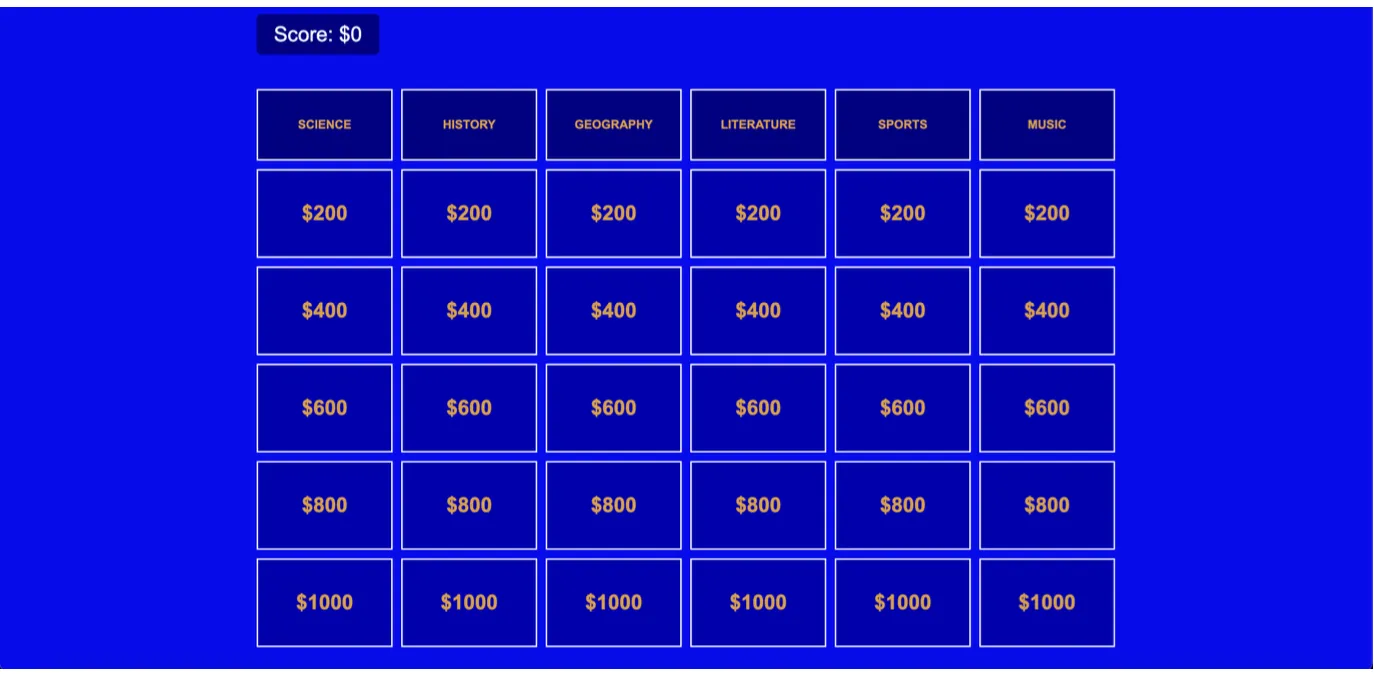 Jeopardy Template