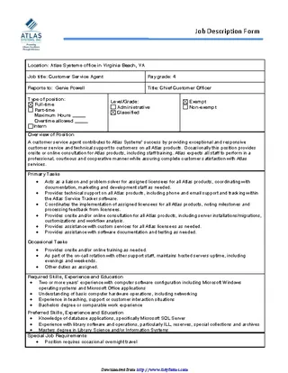 Forms Job Description Template 3