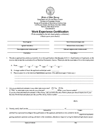 Forms Job Experience Certificate Template