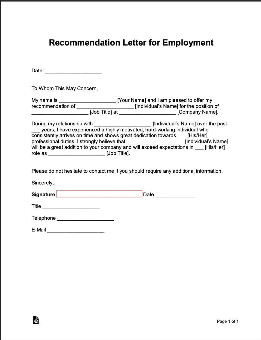 Job Reference Letter Template(2)