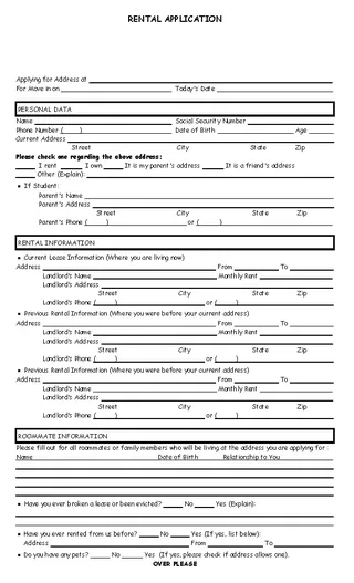 Forms Kansas Rental Application Form