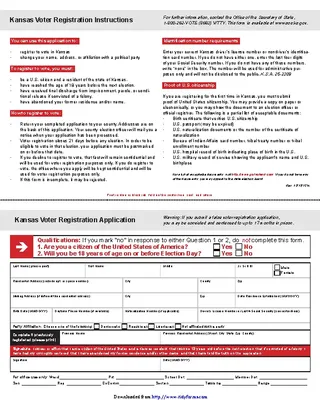 Forms Kansas Voter Registration Application
