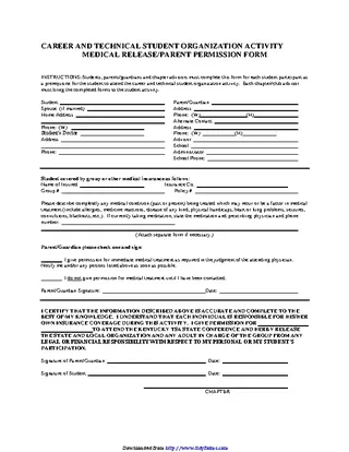 Kentucky Medical Release Parent Permission Form