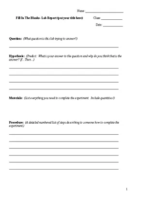 Lab Report Template Word