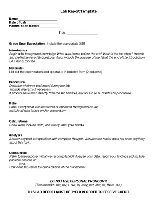 Lab Report Template