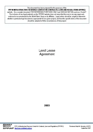 Land Lease Agreement Example