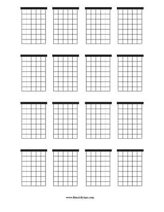 Large Blank Guitar Chord Chart