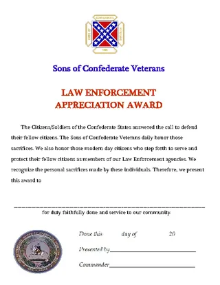 Law Enforcement Appreciation Award