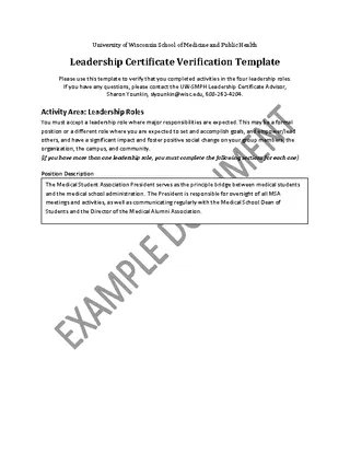 Forms Leadership Certificate Verification Template