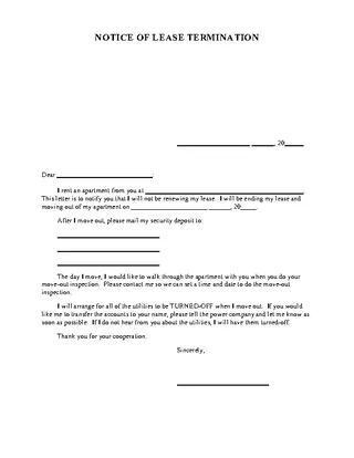 Lease Termination Template