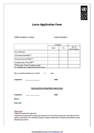 Forms Leave Application Form
