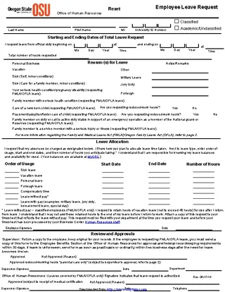 Leave Form Sample 3