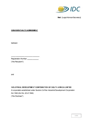 Legal Advisor Secretary Confidentiality Agreement