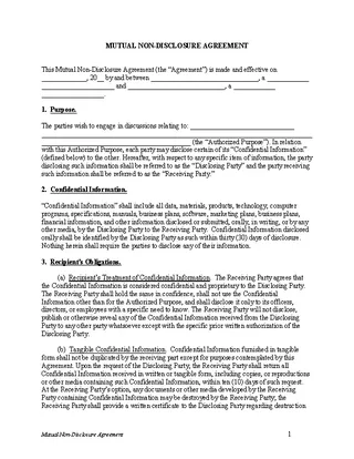 Legal Document Confidentiality Agreement