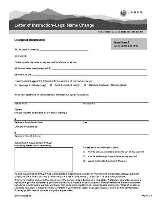 Letter Of Instruction Template For Legal Name Change