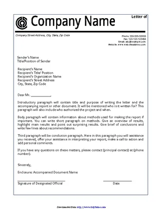 Forms Letter Of Transmittal Example 1