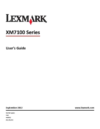 Lexmark Owners Manual Sample