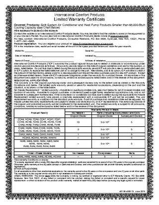 Forms Limited Warranty Certificate Template