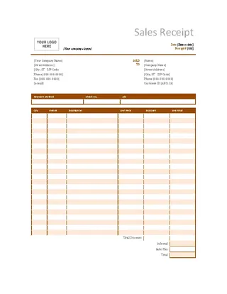 Lined Receipt Template