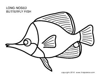 Long Nosed Butterfly Fish Template