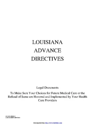 Forms Louisiana Advance Directive Form