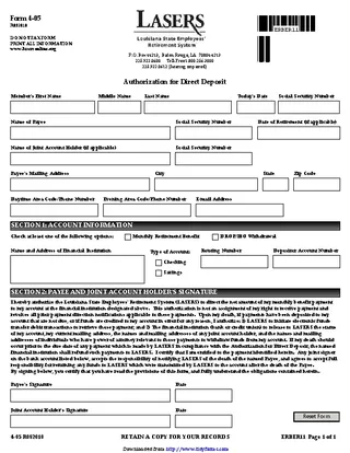 Forms Louisiana Direct Deposit Form 1