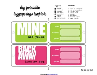 Luggage Tag Template 3