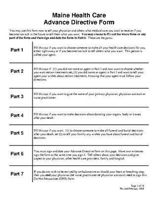 Forms Maine Do Not Resuscitate Form