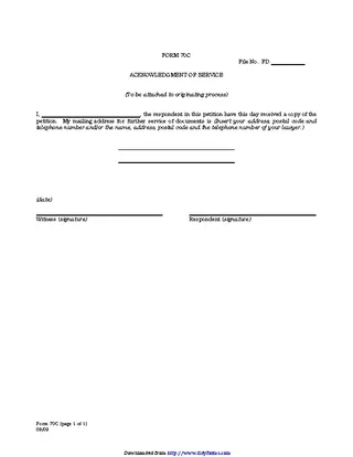 Manitoba Acknowledgment Of Service Form