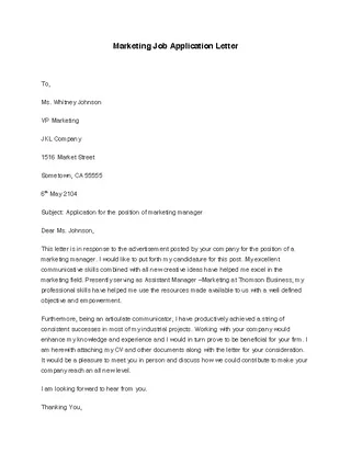 Marketing Job Application Letter1