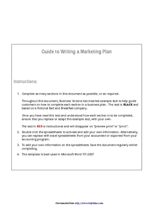 Marketing Plan Sample