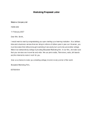 Forms Marketing Proposal Letter