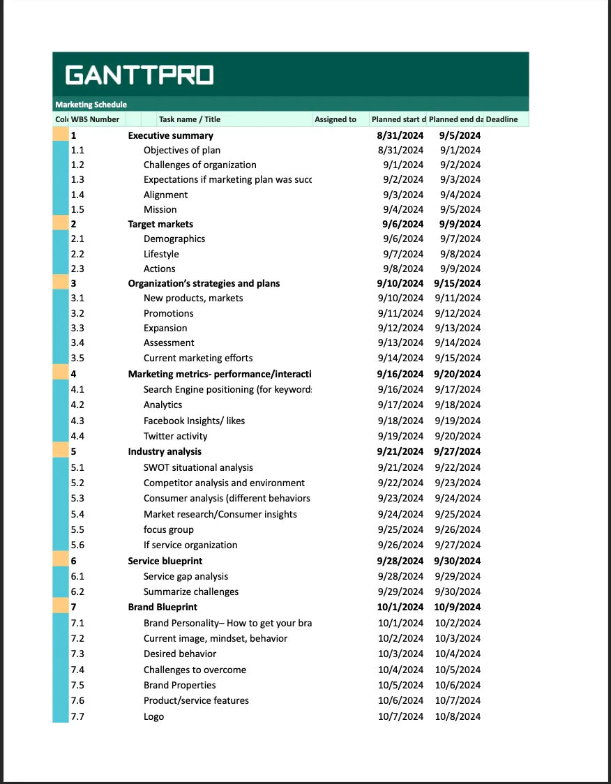 Marketing Schedule Template1