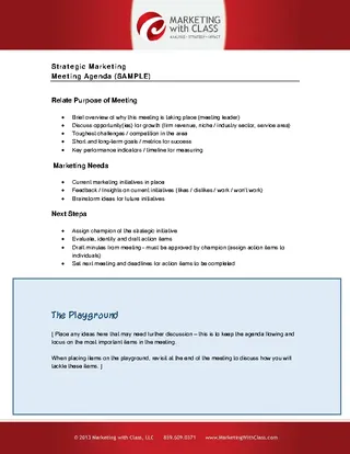 Marketing Strategy Meeting Agenda Template