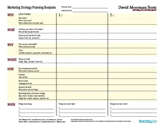 Forms Marketing Strategy Planning Template