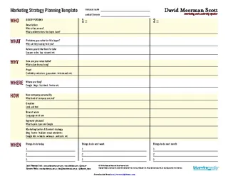 Marketing Strategy Template 4 Simple