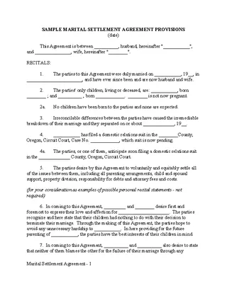 Marriage Separation Notice Template