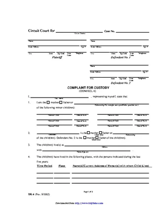 Forms Maryland Child Custody Form