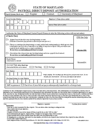 Forms Maryland Direct Deposit Form 2