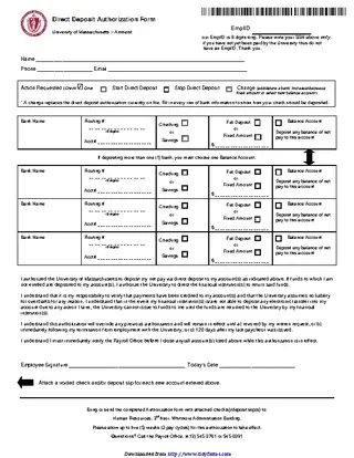 Forms Massachusetts Direct Deposit Form 2