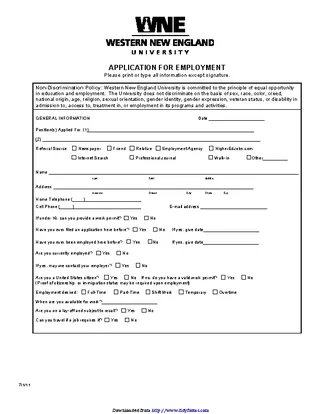 Massachusetts Job Application Form 3