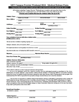 Massachusetts Medical Release Form 2