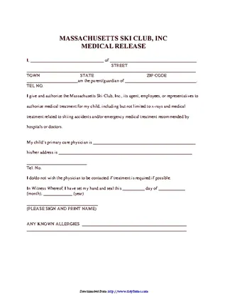 Massachusetts Medical Release Form 3