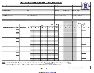 Forms Massachusetts Weekly Certified Payroll Report Form