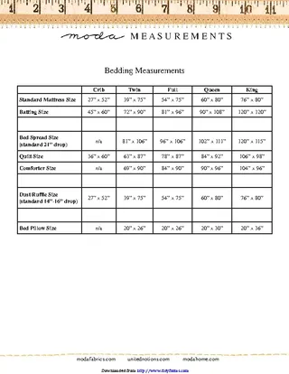 Mattress Size Chart 1