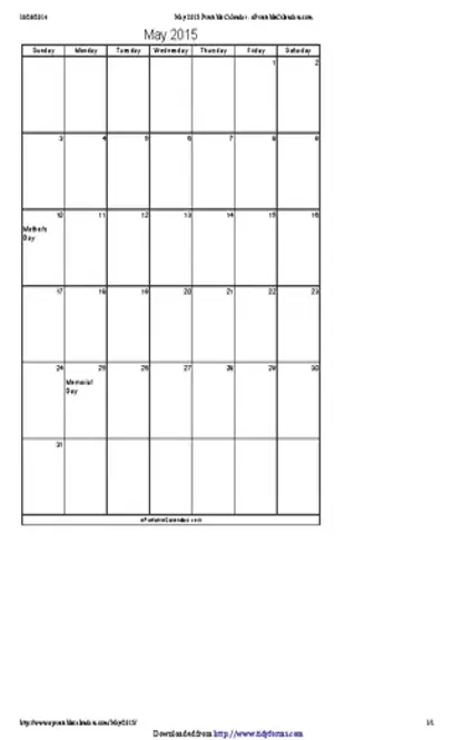 May 2015 Calendar 3 PDFSimpli - May 2015 Calendar 3.webp