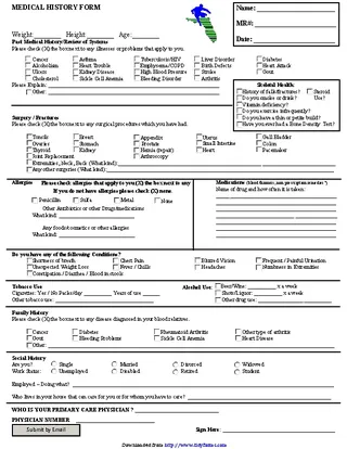 Forms Medical History Form 2