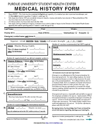 Forms Medical History Form 4